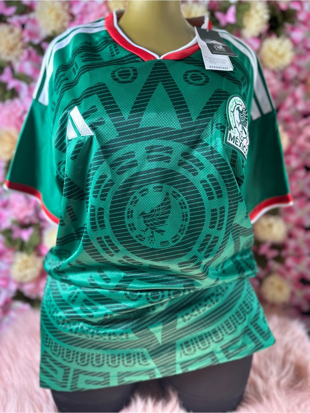 Unisex Mexico Green Graphic Soccer Jersey Top - Adidas - Picture 2 of 7